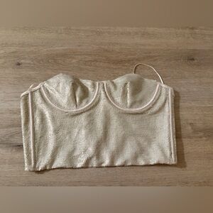 Zara Beige Mesh Bralette